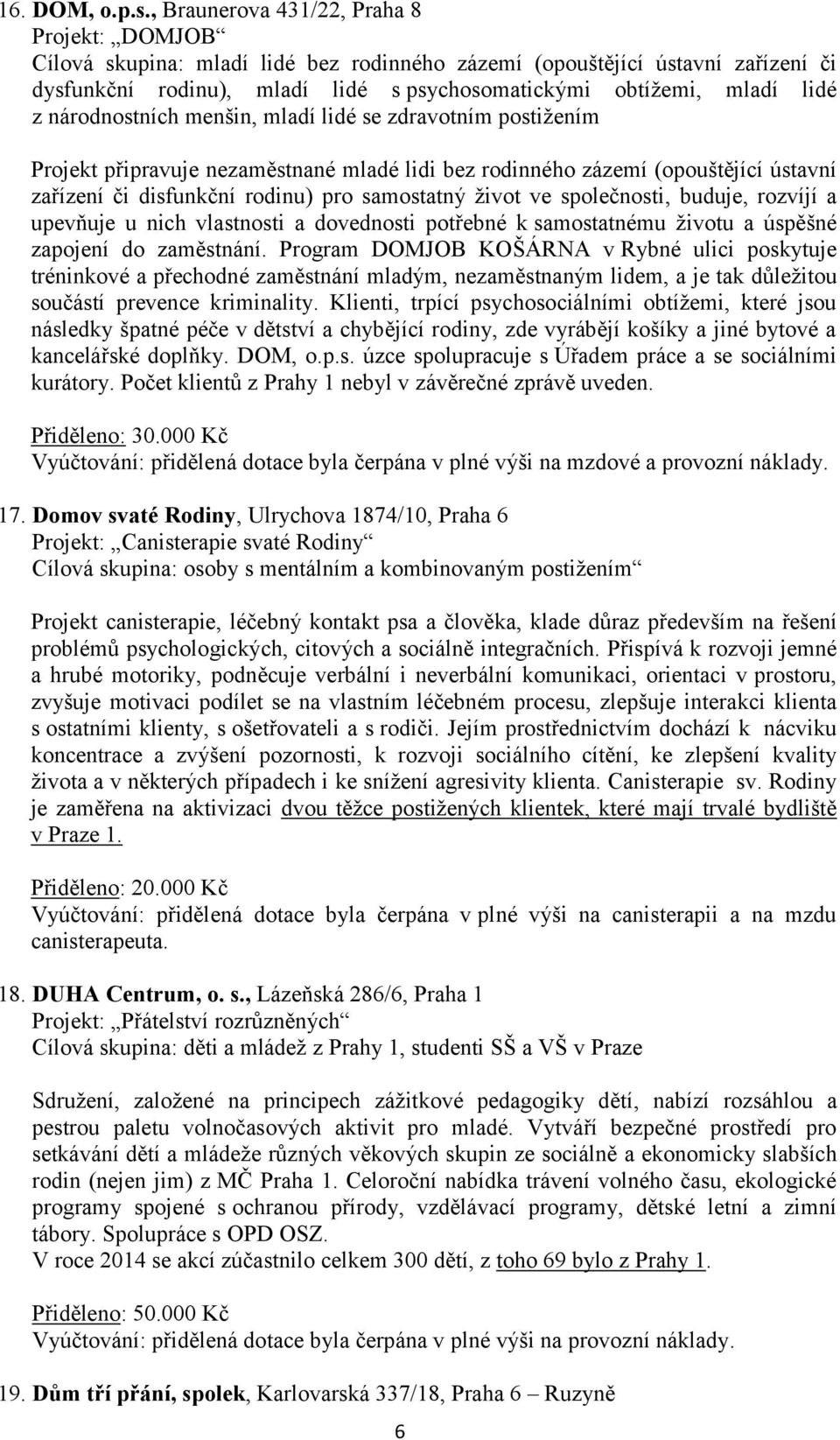 národnostních menšin, mladí lidé se zdravotním postižením Projekt připravuje nezaměstnané mladé lidi bez rodinného zázemí (opouštějící ústavní zařízení či disfunkční rodinu) pro samostatný život ve