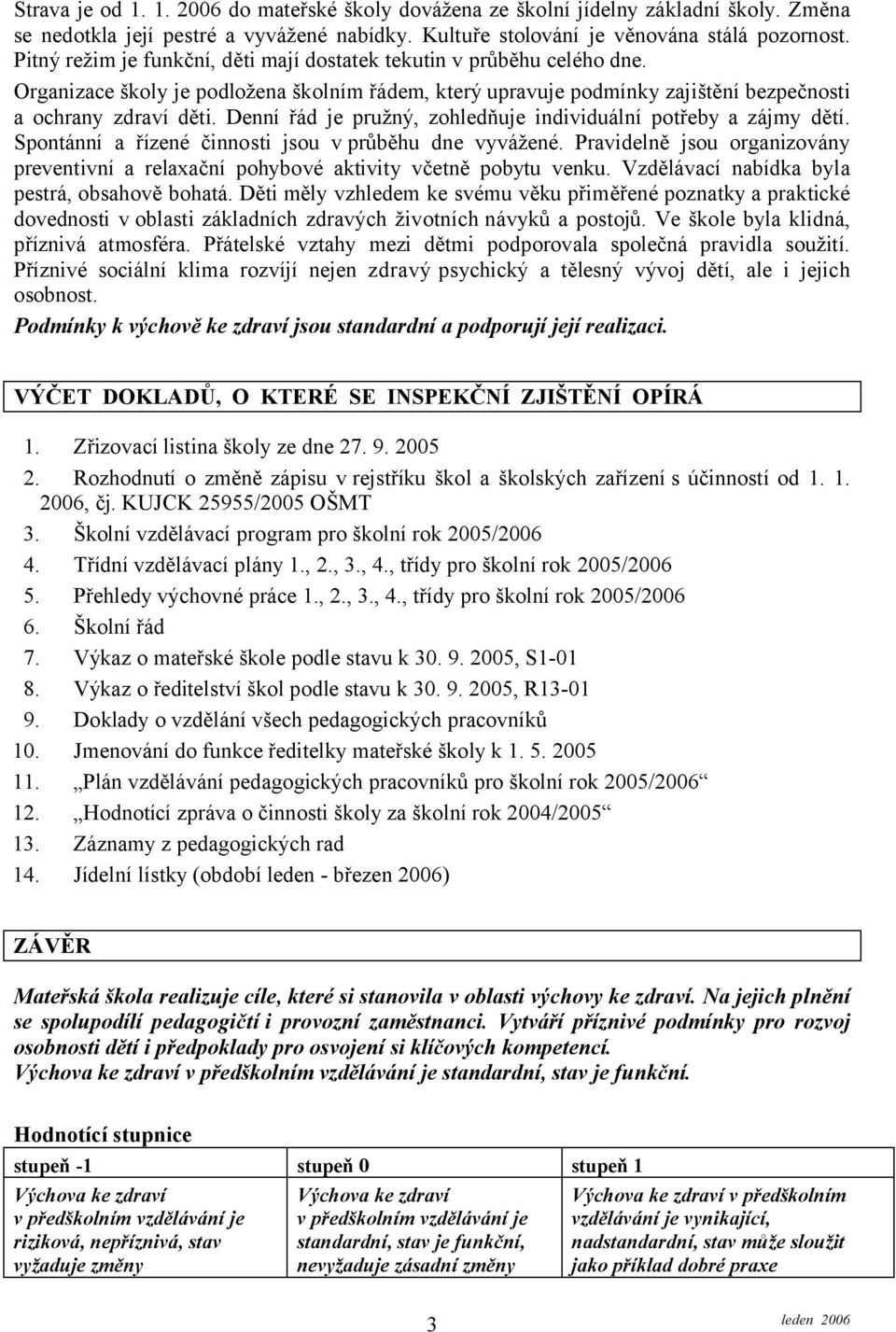 Denní řád je pružný, zohledňuje individuální potřeby a zájmy dětí. Spontánní a řízené činnosti jsou v průběhu dne vyvážené.