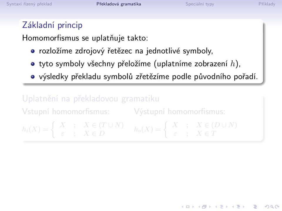 překladu symbolů zřetězíme podle původního pořadí.