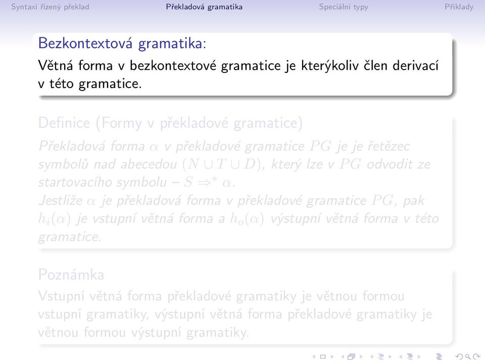 odvodit ze startovacího symbolu S α.