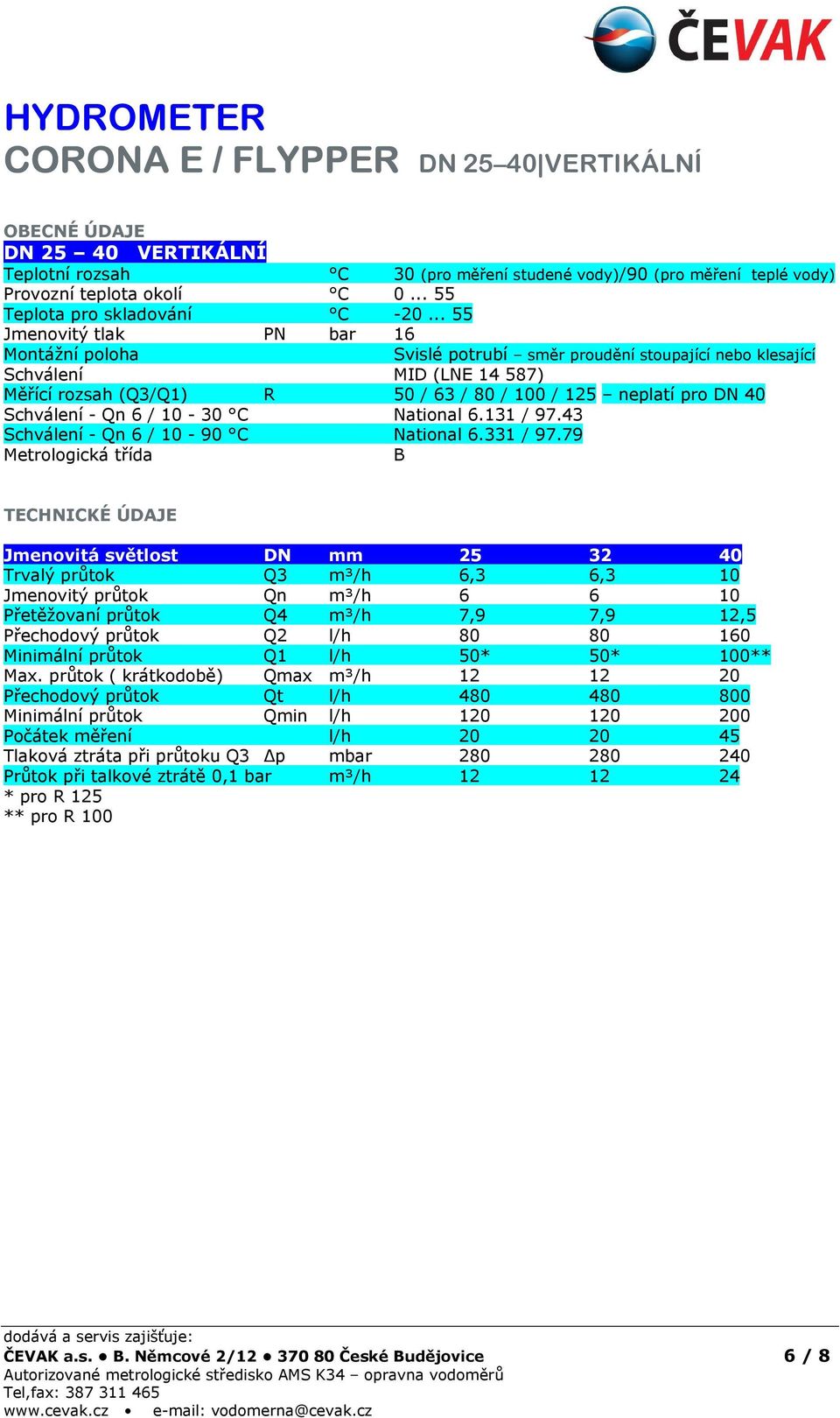 Schválení - Qn 6 / 10-30 C National 6.131 / 97.43 Schválení - Qn 6 / 10-90 C National 6.331 / 97.