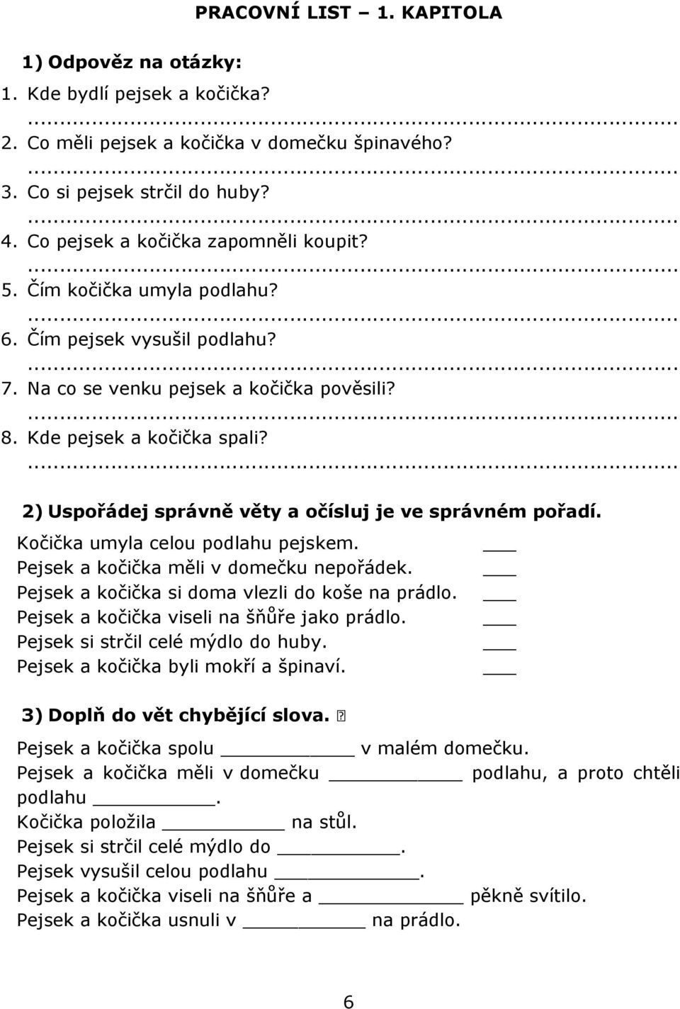 POVÍDÁNÍ O PEJSKOVI A KOČIČCE - PDF Stažení zdarma