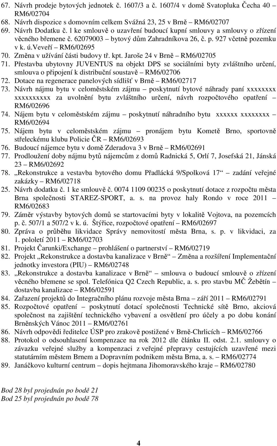 Změna v užívání části budovy tř. kpt. Jaroše 24 v Brně RM6/02705 71.