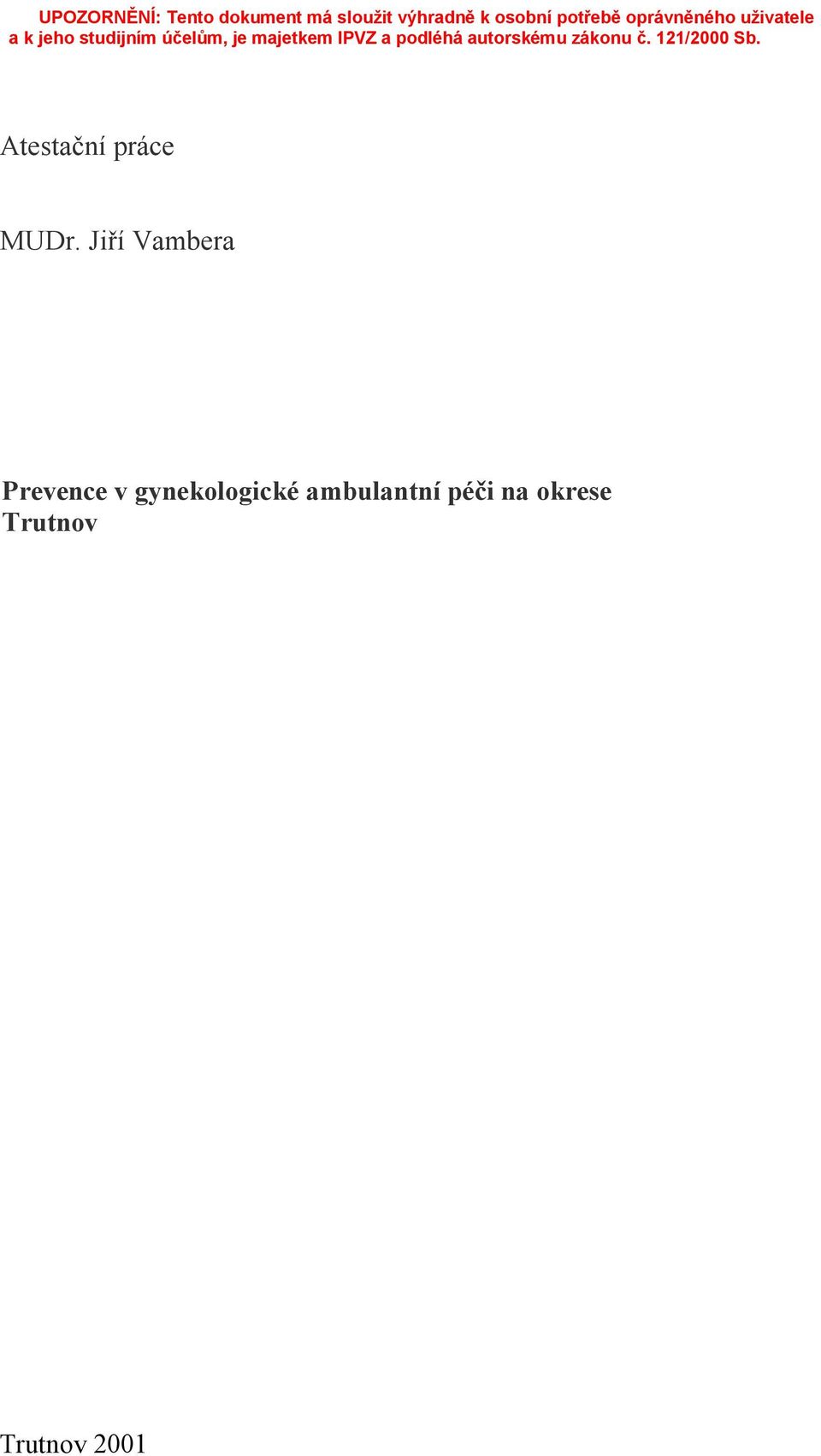 gynekologické ambulantní