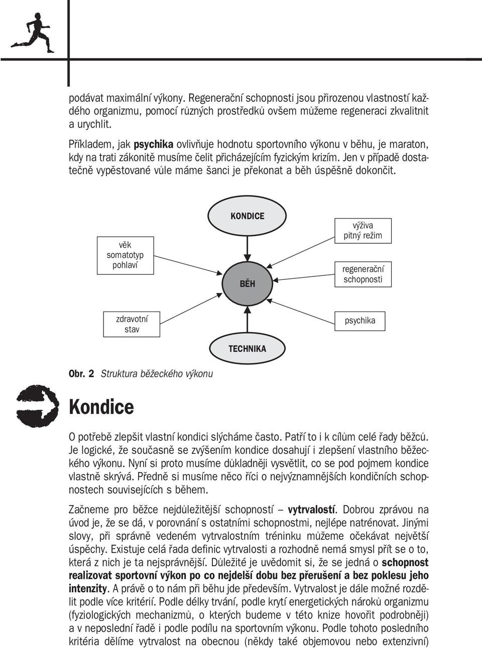 Jen v případě dosta tečně vypěstované vůle máme šanci je překonat a běh úspěšně dokončit. věk somatotyp pohlaví KONDICE BĚH výživa pitný režim regenerační schopnosti zdravotní stav Obr.