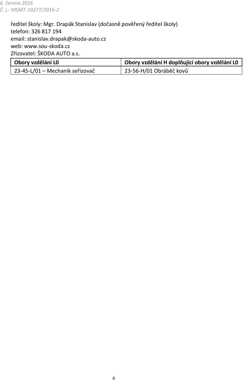 326 817 194 email: stanislav.drapak@skoda-auto.cz web: www.