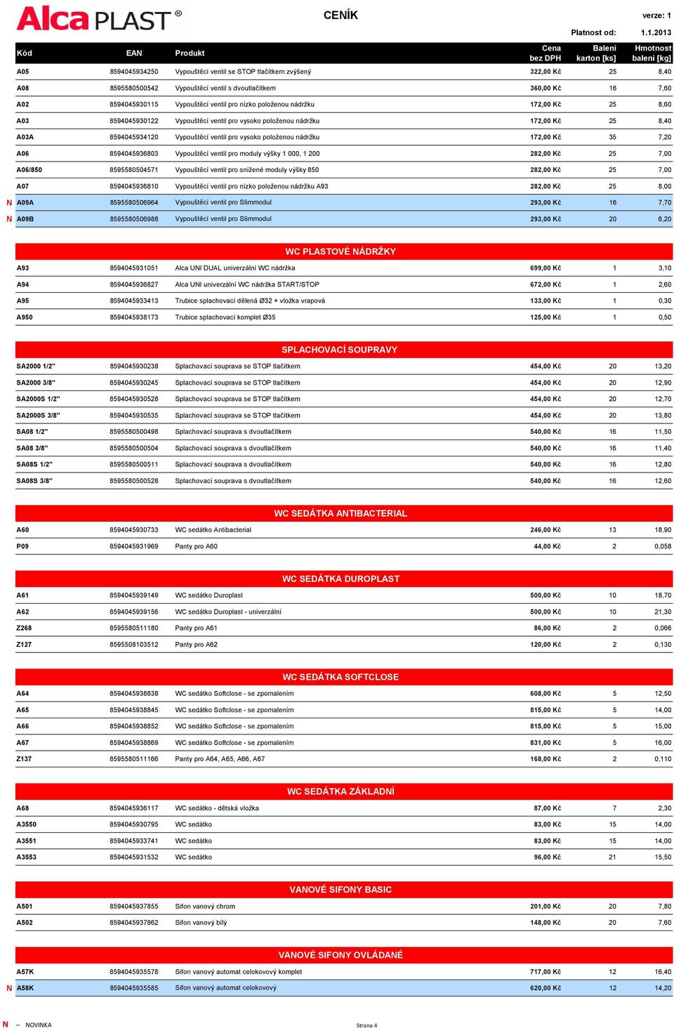 7,20 A06 8594045936803 Vypouštěcí ventil pro moduly výšky 1 000, 1 200 282,00 Kč 25 7,00 A06/850 8595580504571 Vypouštěcí ventil pro snížené moduly výšky 850 282,00 Kč 25 7,00 A07 8594045936810