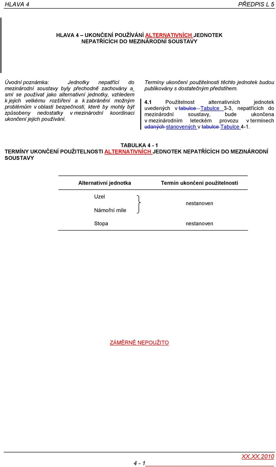 ukončení jejich používání. Termíny ukončení použitelnosti těchto jednotek budou publikovány s dostatečným předstihem. 4.
