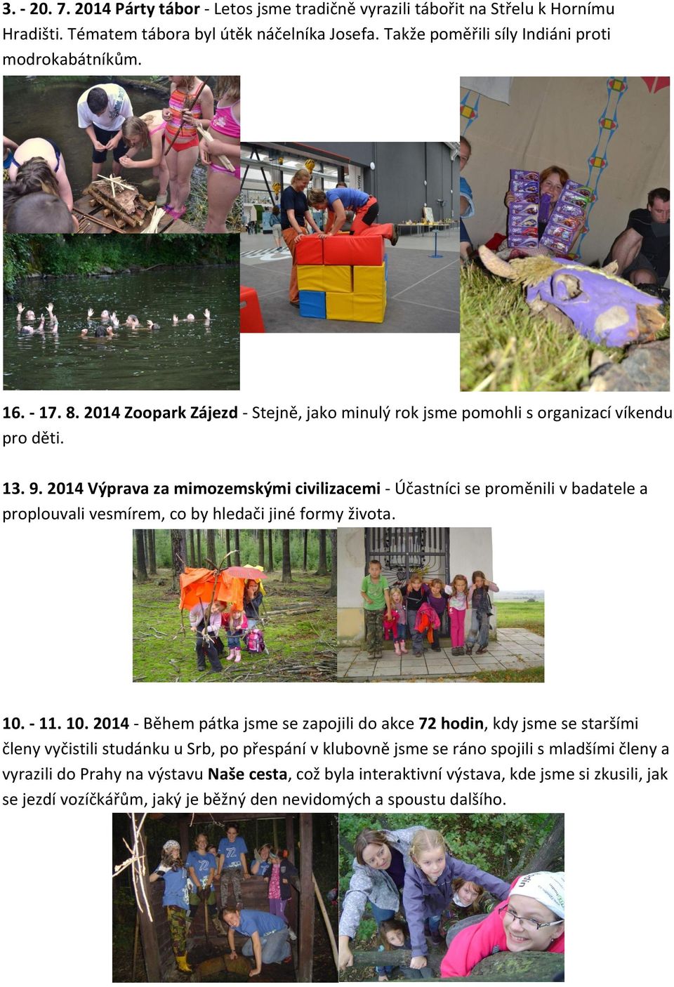 2014 Výprava za mimozemskými civilizacemi - Účastníci se proměnili v badatele a proplouvali vesmírem, co by hledači jiné formy života. 10.