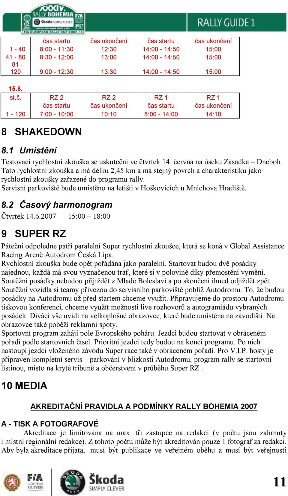 Tato rychlostní zkouška a má délku 2,45 km a má stejný povrch a charakteristiku jako rychlostní zkoušky zařazené do programu rally.