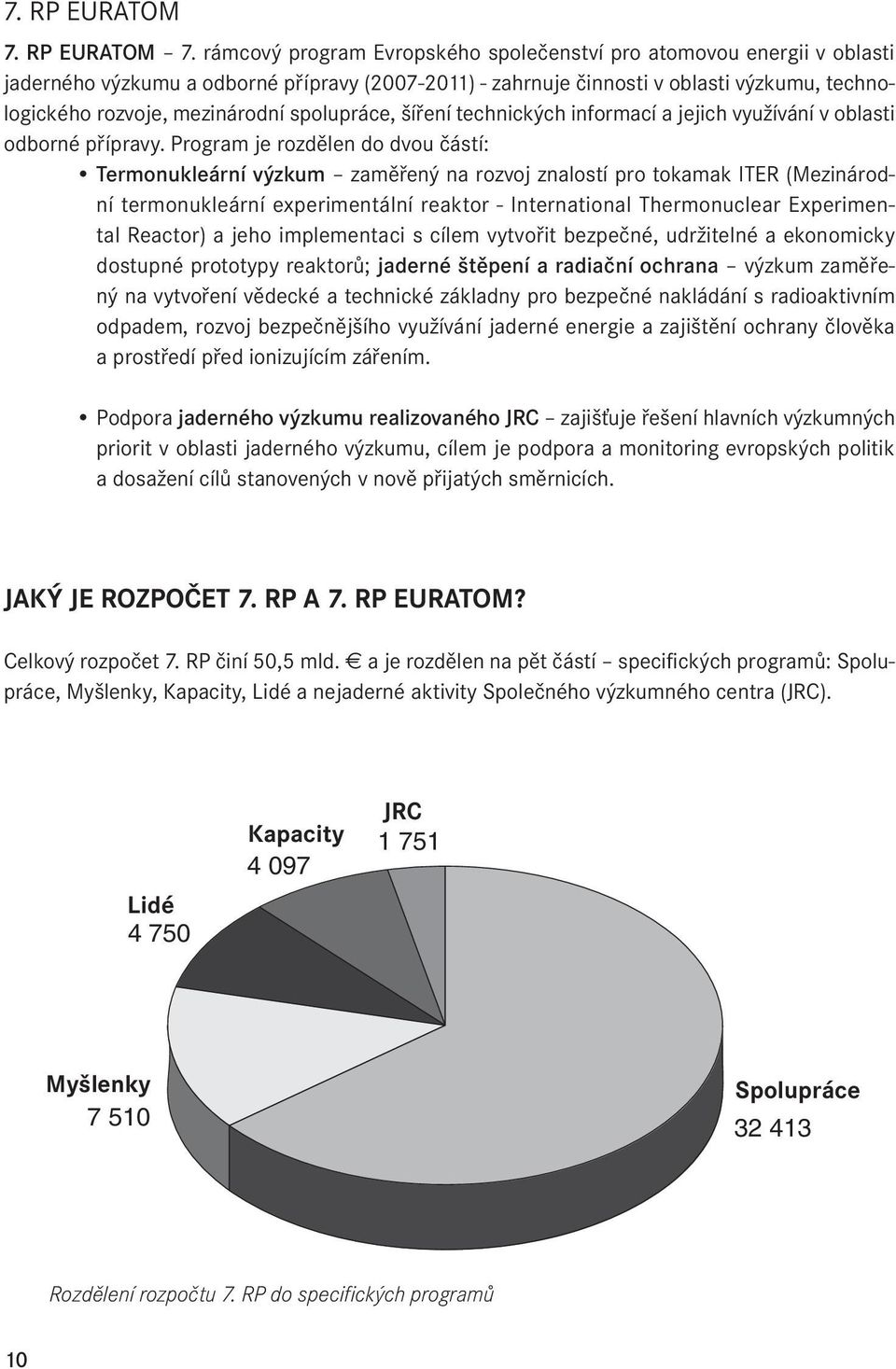 rámcový program Evropského společenství pro atomovou energii v oblasti jaderného výzkumu a odborné přípravy (2007-2011) - zahrnuje činnosti v oblasti výzkumu, technologického rozvoje, mezinárodní