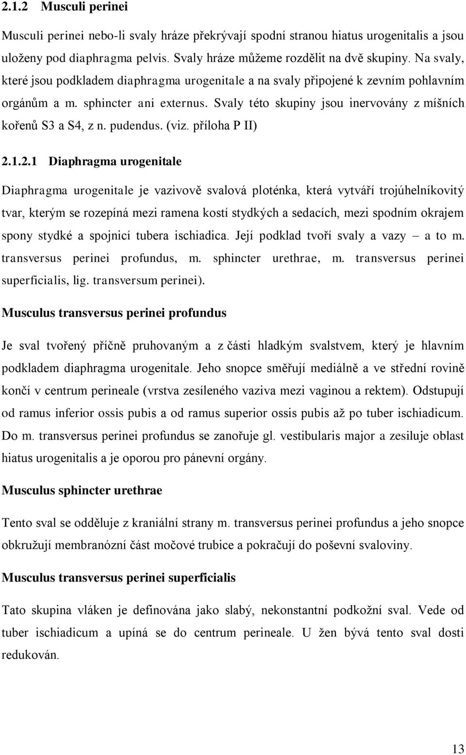 pudendus. (viz. příloha P II) 2.