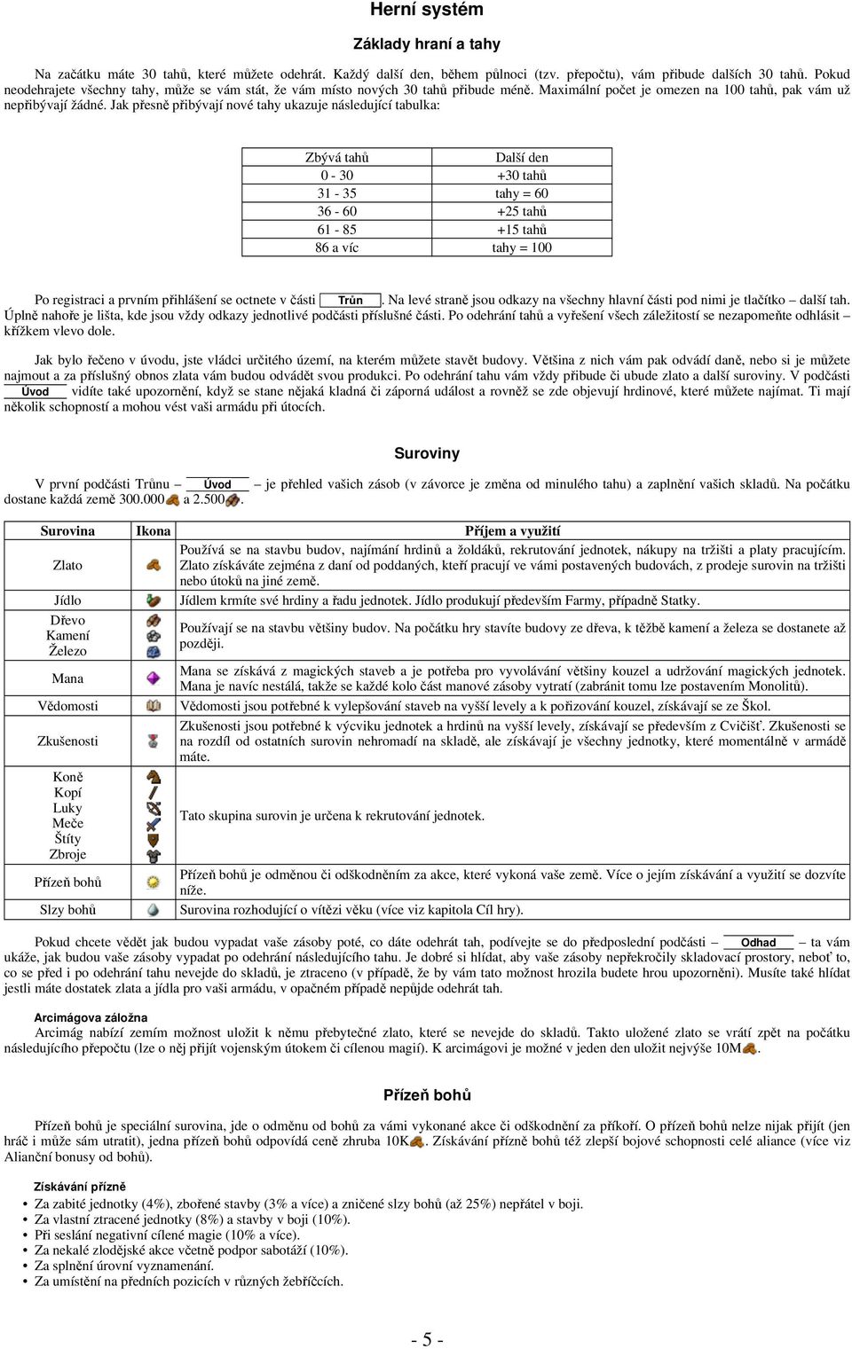 Jak přesně přibývají nové tahy ukazuje následující tabulka: Zbývá tahů Další den 0-30 +30 tahů 31-35 tahy = 60 36-60 +25 tahů 61-85 +15 tahů 86 a víc tahy = 100 Po registraci a prvním přihlášení se