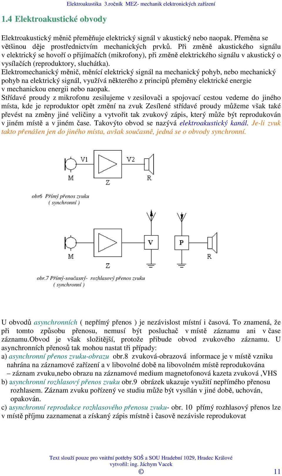 Při změně akustického signálu v elektrický se hovoří o přijímačích (mikrofony), při změně elektrického signálu v akustický o vysílačích (reproduktory, sluchátka).