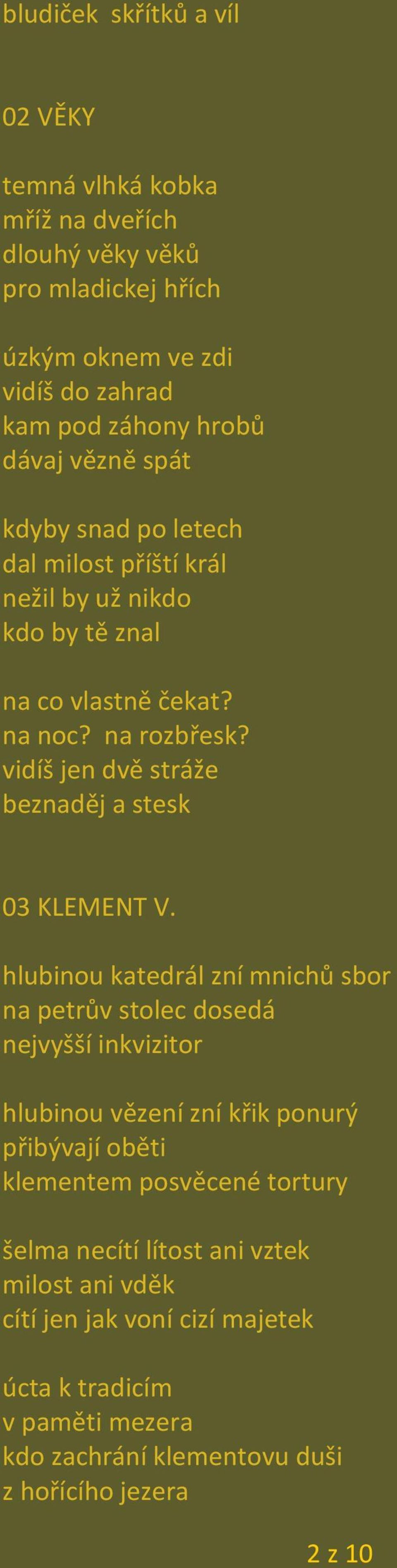 vidíš jen dvě stráže beznaděj a stesk 03 KLEMENT V.