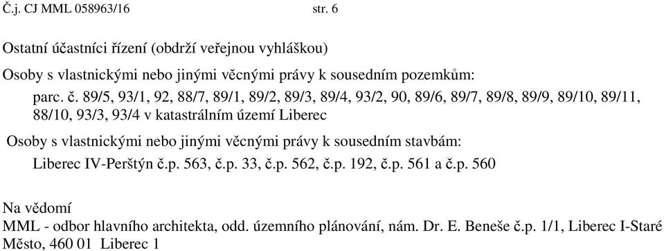 . 89/5, 93/1, 92, 88/7, 89/1, 89/2, 89/3, 89/4, 93/2, 90, 89/6, 89/7, 89/8, 89/9, 89/10, 89/11, 88/10, 93/3, 93/4 v katastrálním území