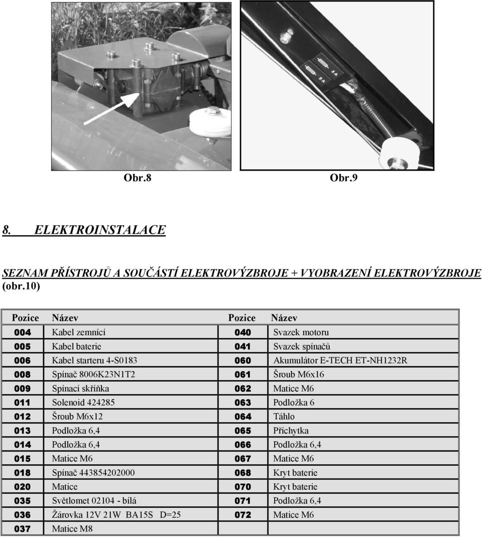 Spínač 8006K23N1T2 061 Šroub M6x16 009 Spínací skříňka 062 Matice M6 011 Solenoid 424285 063 Podložka 6 012 Šroub M6x12 064 Táhlo 013 Podložka 6,4 065 Příchytka 014