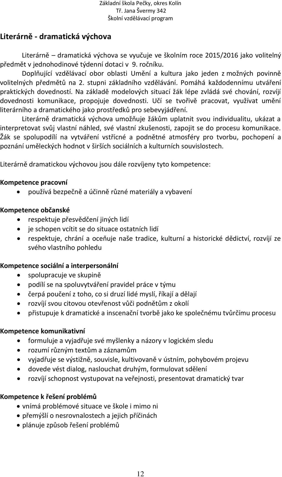 Na základě modelových situací žák lépe zvládá své chování, rozvíjí dovednosti komunikace, propojuje dovednosti.