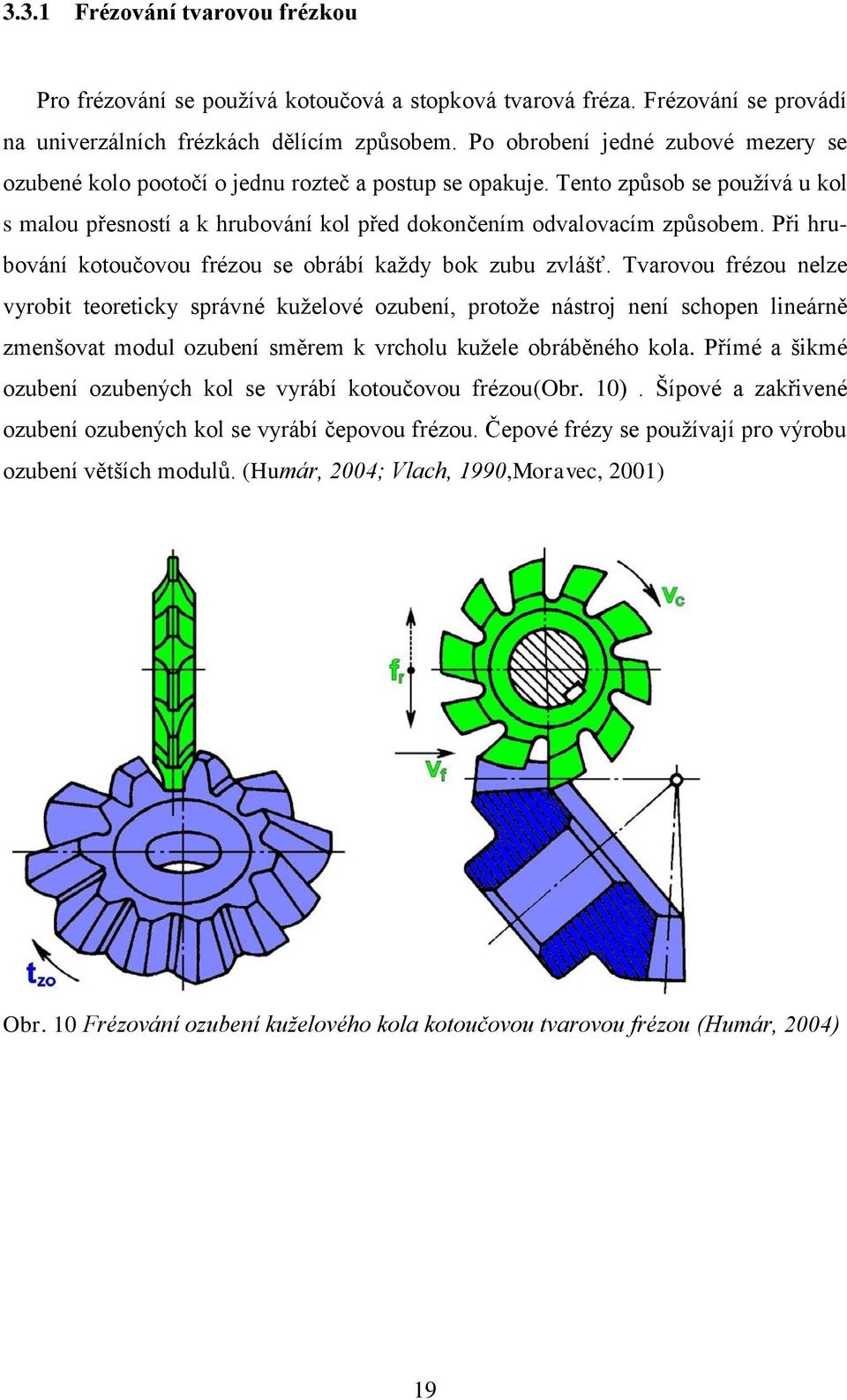 Při hrubování kotoučovou frézou se obrábí každy bok zubu zvlášť.