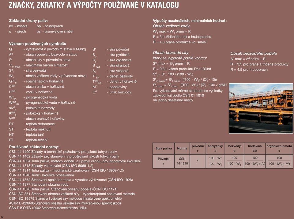 sirnatost - síra bezvodá - obsah veškeré vody v původním stavu - spalné teplo v hořlavině - obsah uhlíku v hořlavině - vodík v hořlavině - pyrogenetická voda - pyrogenetická voda v hořlavině -