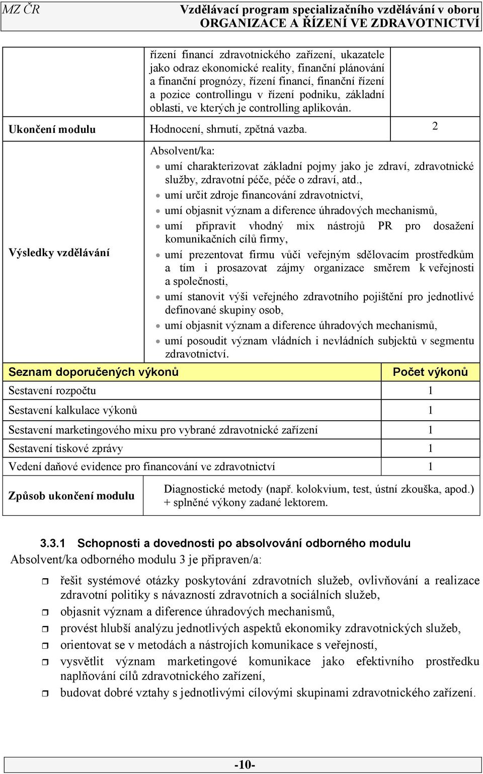 2 Výsledky vzdělávání Seznam doporučených výkonů Absolvent/ka: umí charakterizovat základní pojmy jako je zdraví, zdravotnické služby, zdravotní péče, péče o zdraví, atd.