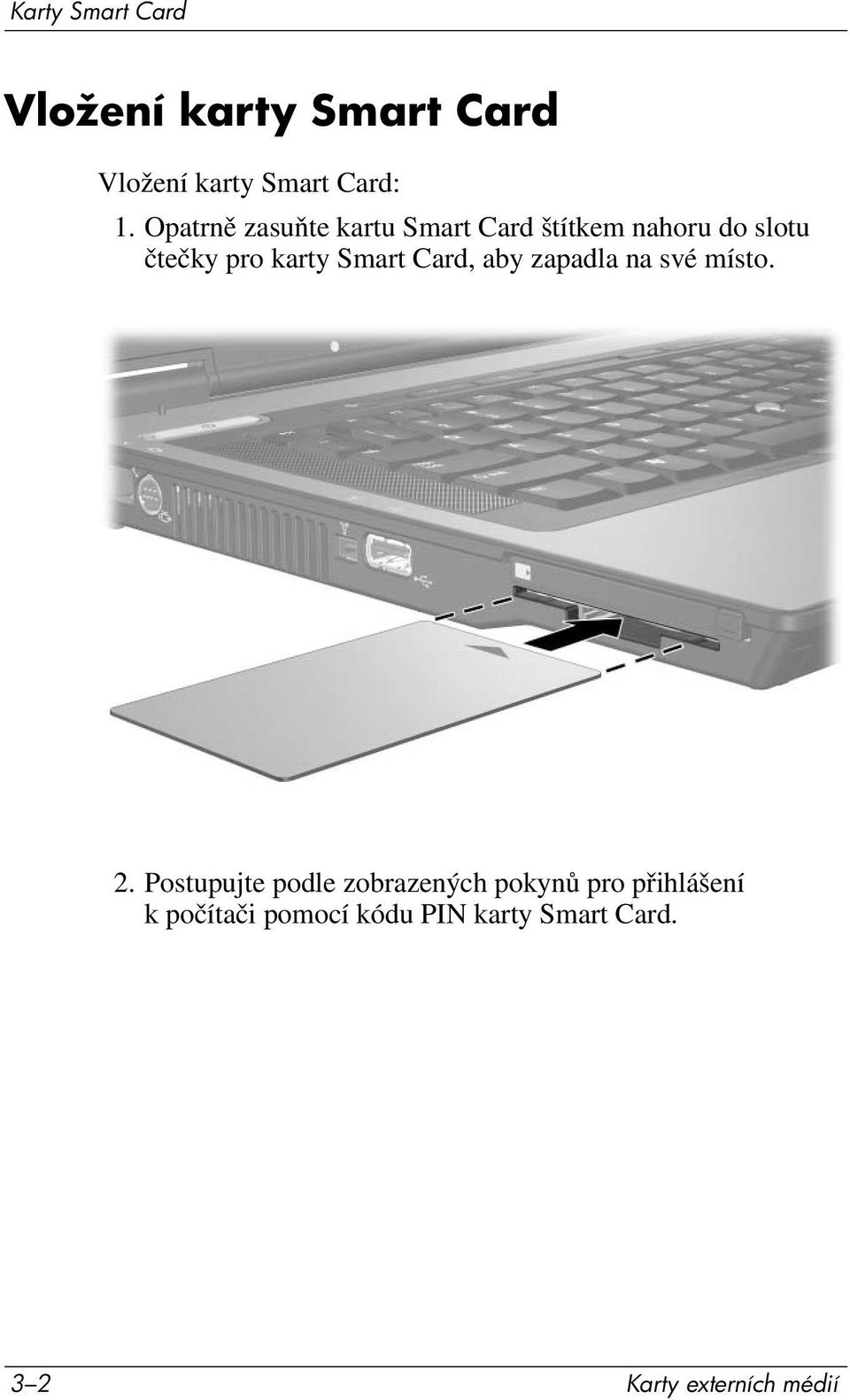 Smart Card, aby zapadla na své místo. 2.