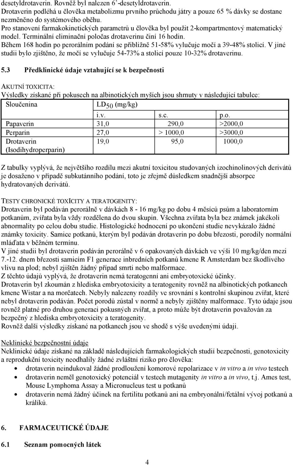 Během 168 hodin po perorálním podání se přibližně 51