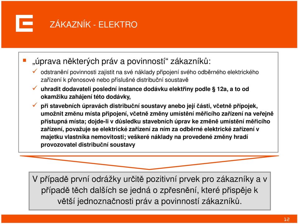 umožnit změnu místa připojení, včetně změny umístění měřicího zařízení na veřejně přístupná místa; dojde-li v důsledku stavebních úprav ke změně umístění měřicího zařízení, považuje se elektrické