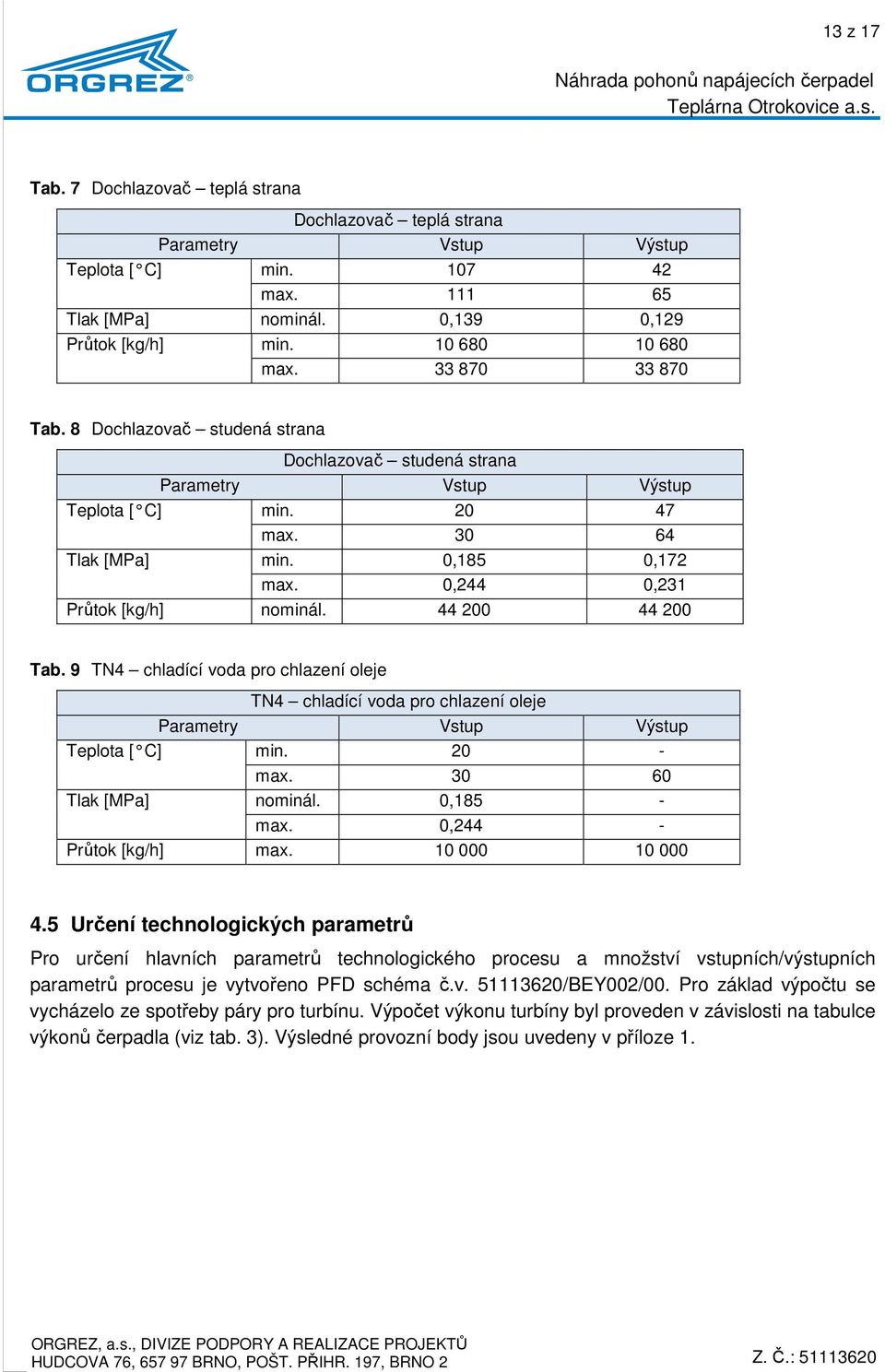 44 200 44 200 Tab. 9 TN4 chladící voda pro chlazení oleje TN4 chladící voda pro chlazení oleje Parametry Vstup Výstup Teplota [ C] min. 20 - max. 30 60 Tlak [MPa] nominál. 0,185 - max.