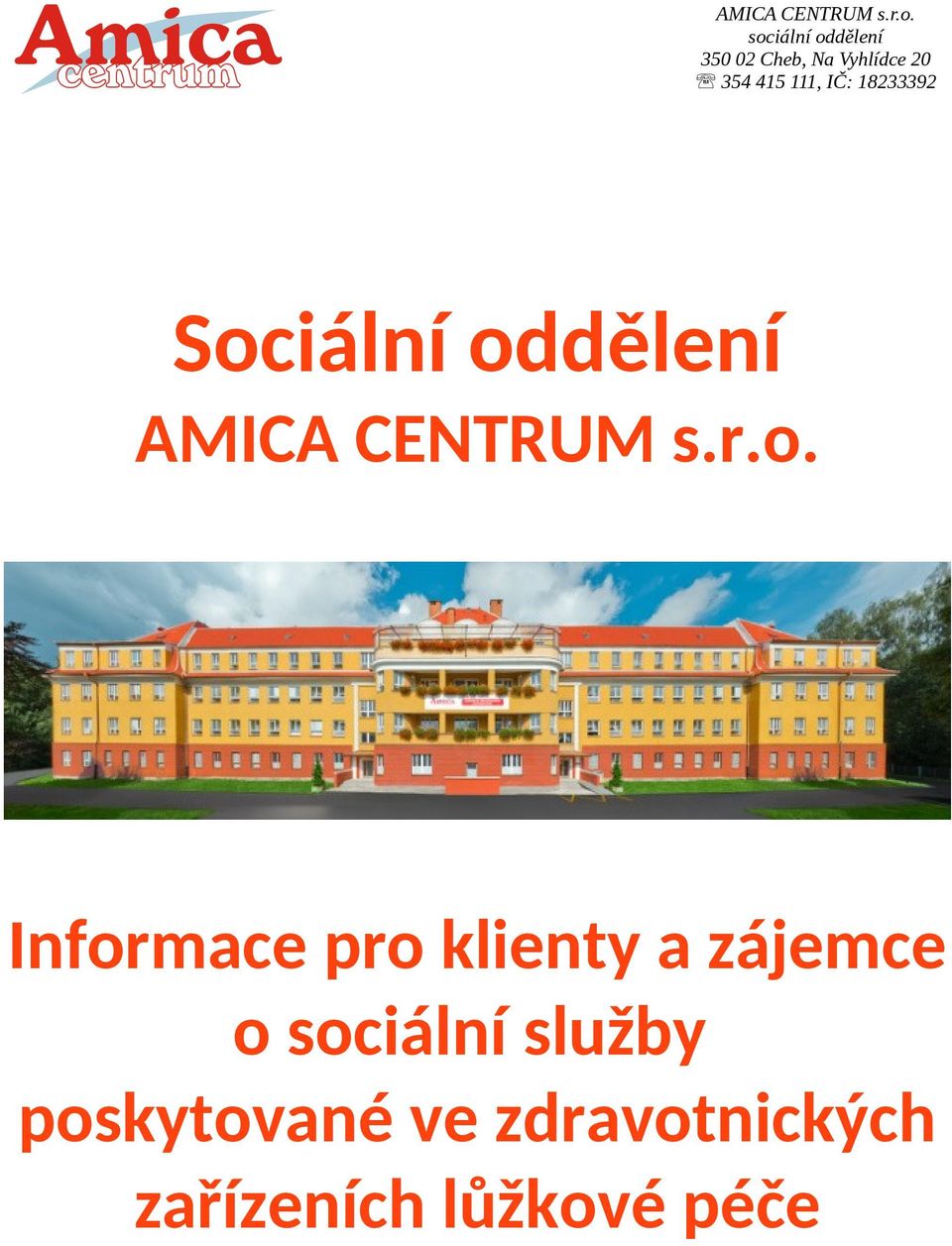 sociální služby poskytované ve