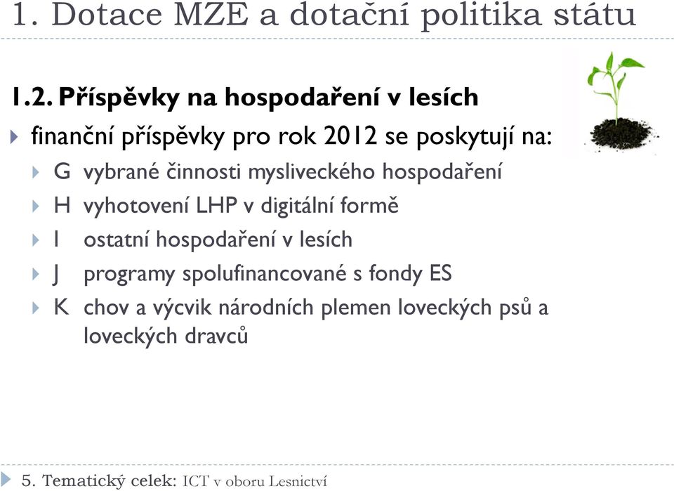 vybrané činnosti mysliveckého hospodaření H vyhotovení LHP v digitální formě I