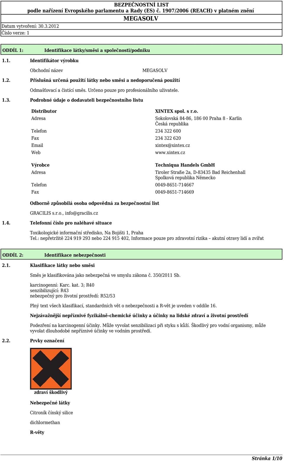 cz www.xintex.cz Techniqua Handels GmbH Telefon 0049