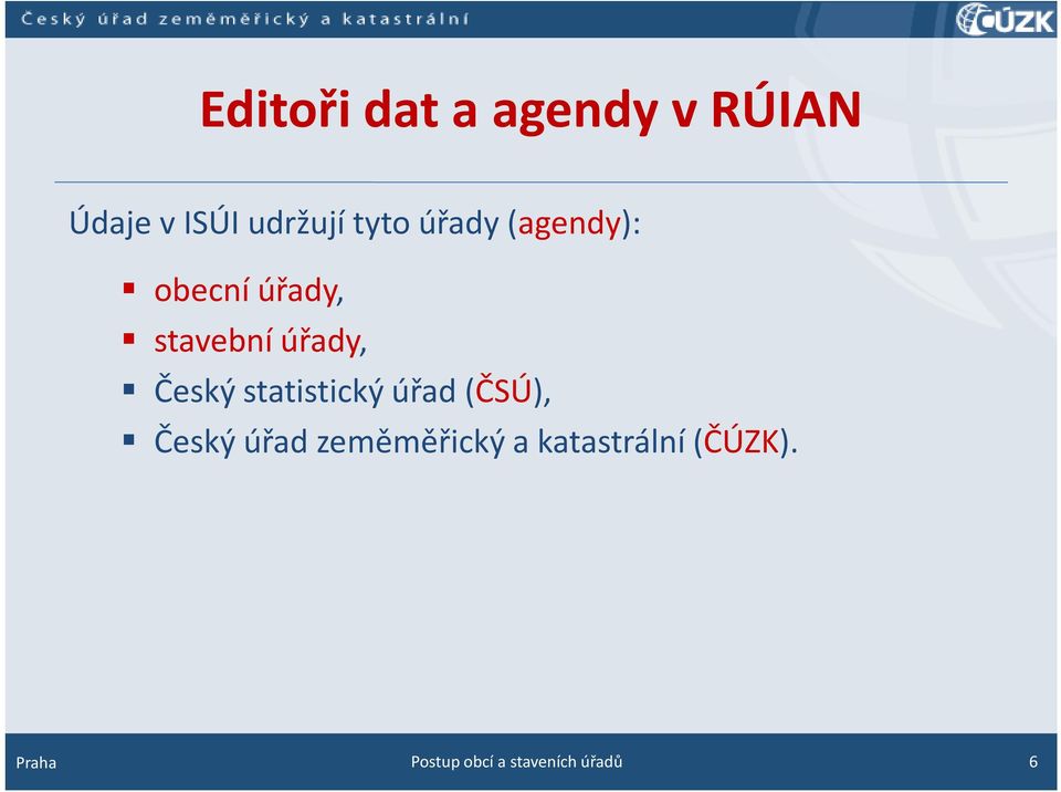 Český statistický úřad(čsú), Český úřad