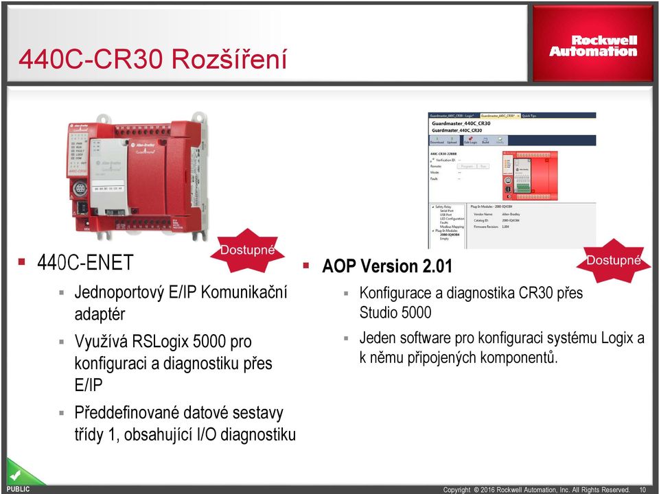 obsahující I/O diagnostiku AOP Version 2.