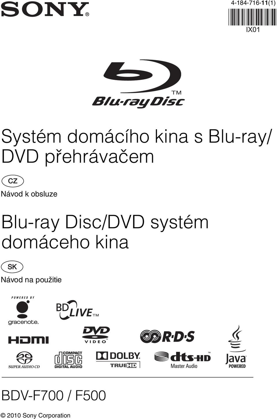 Blu-ray Disc/DVD systém domáceho kina Návod