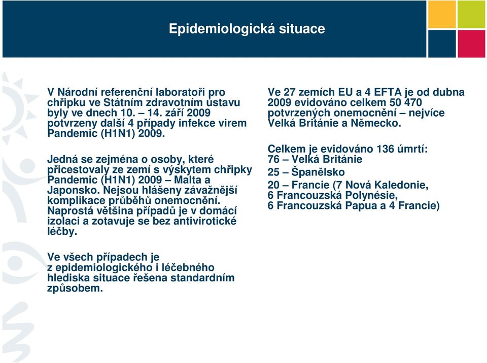 Naprostá většina případů je v domácí izolaci a zotavuje se bez antivirotické léčby.