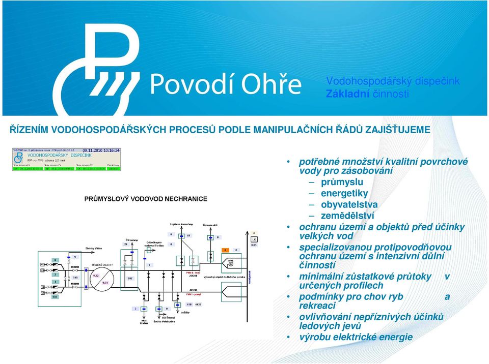 objektů před účinky velkých vod specializovanou protipovodňovou ochranu území s intenzivní důlní činností minimální zůstatkové