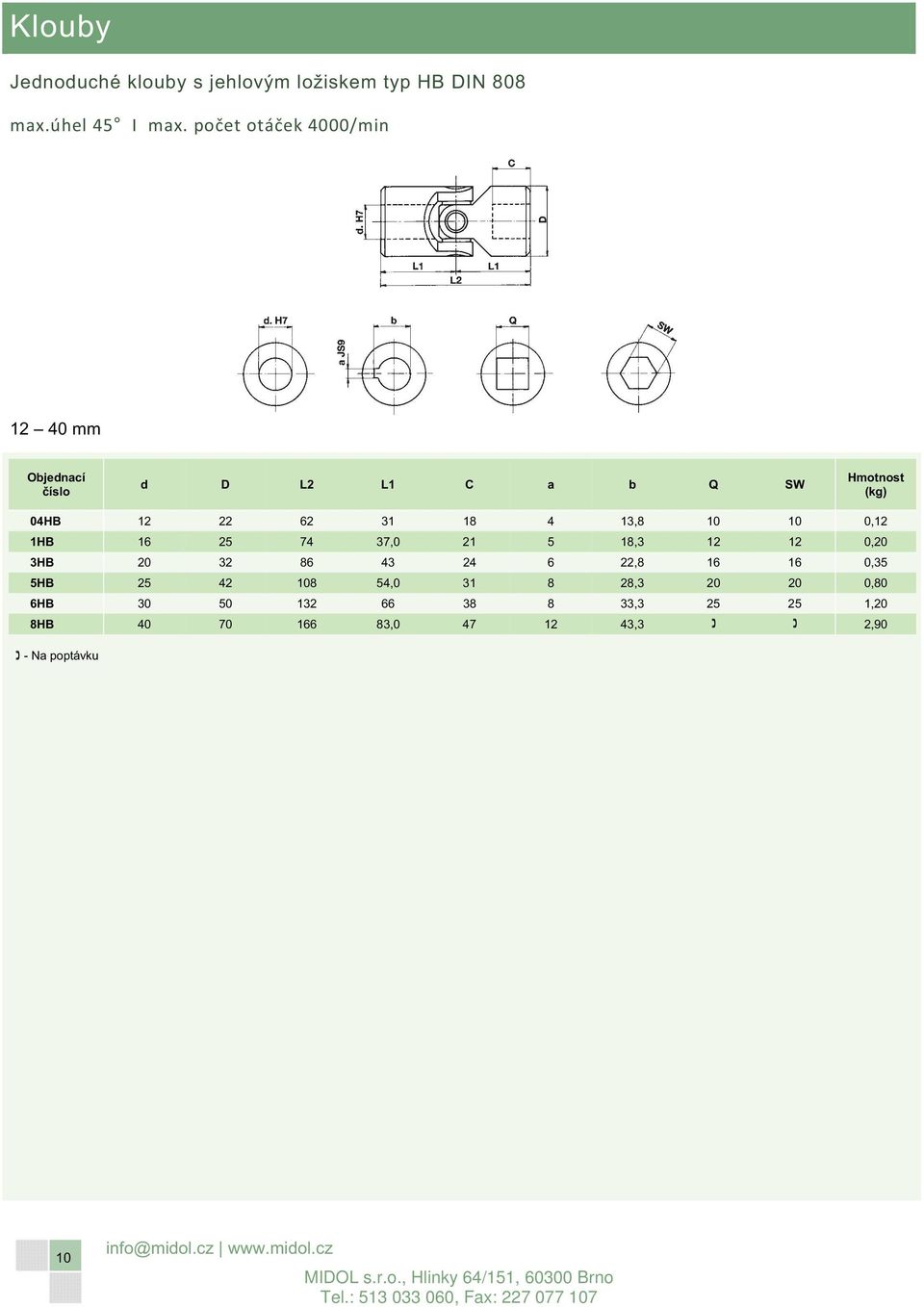 12 12 0,20 3HB 20 32 86 43 24 6 22,8 16 16 0,35 5HB 25 42 108 54,0 31 8 28,3 20 20 0,80 6HB 30 50 132 66 38 8 33,3 25