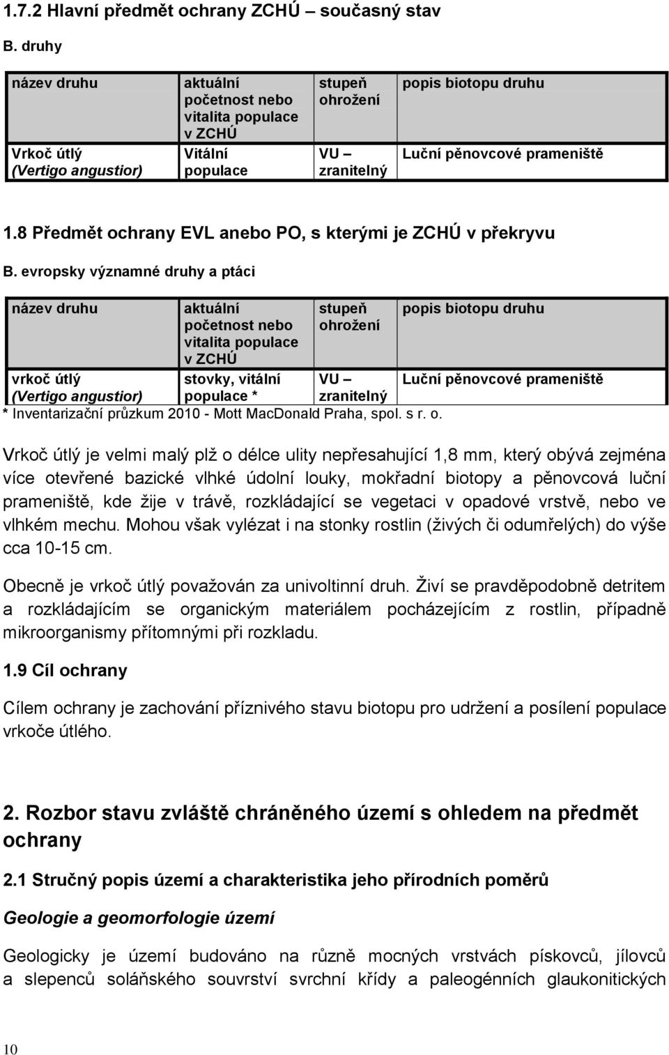 8 Předmět ochrany EVL anebo PO, s kterými je ZCHÚ v překryvu B.