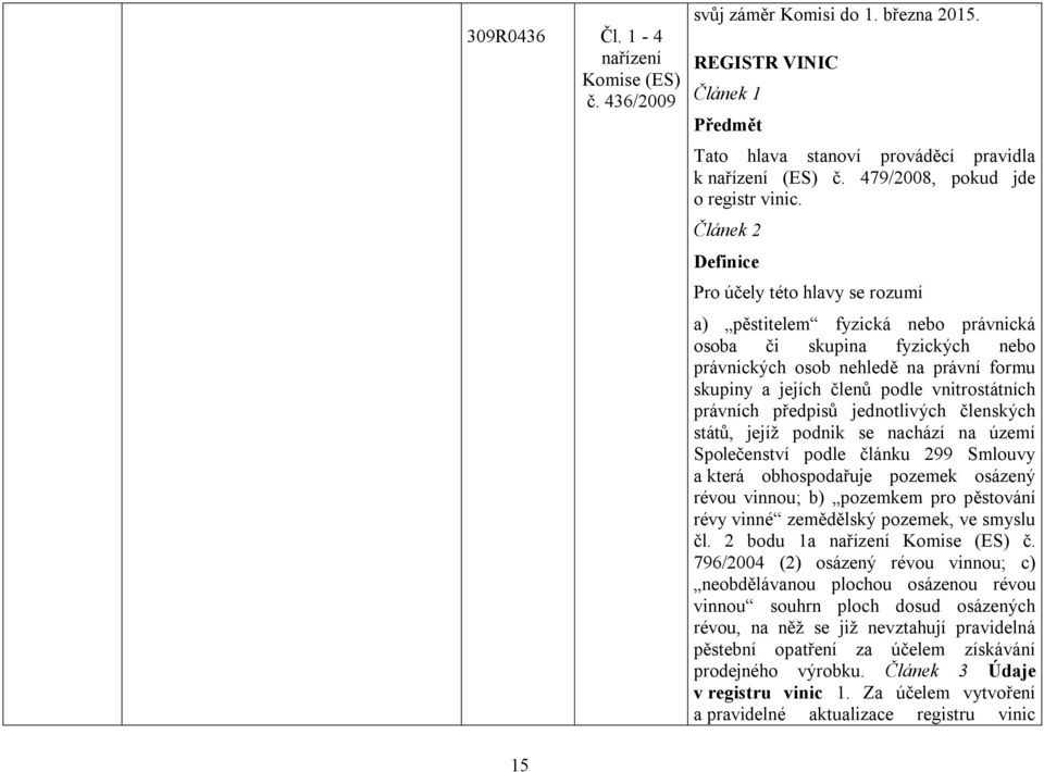 vnitrostátních právních předpisů jednotlivých členských států, jejíž podnik se nachází na území Společenství podle článku 299 Smlouvy a která obhospodařuje pozemek osázený révou vinnou; b) pozemkem