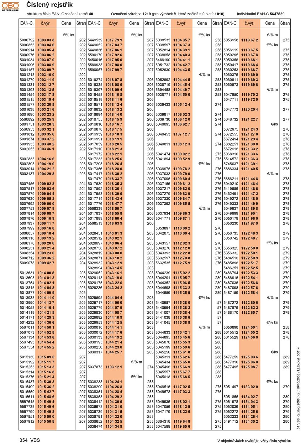 bek č. které začíná s 0 platí: 1010) Individuální AN-C 5647589 AN-C. č.výr.