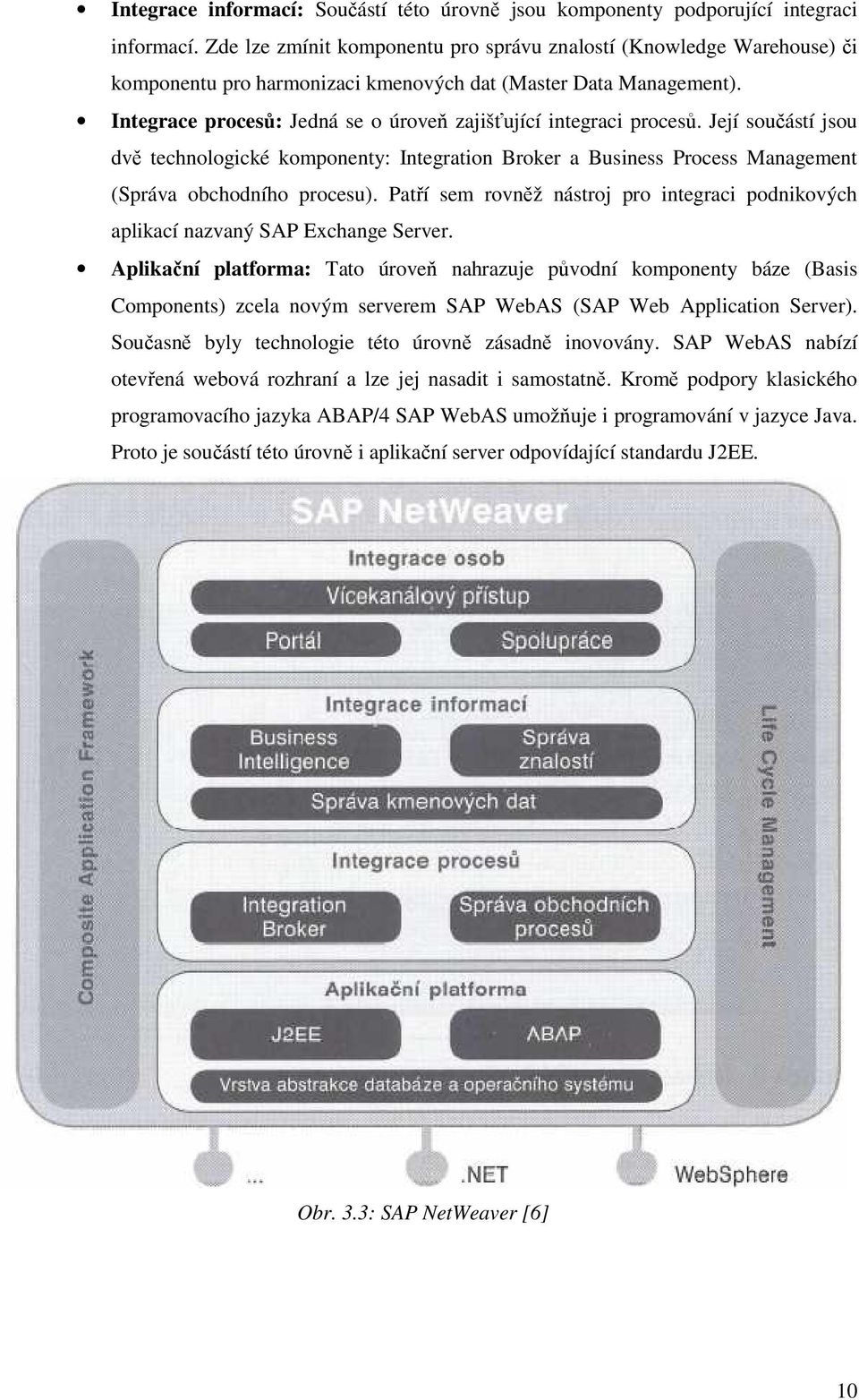 Integrace procesů: Jedná se o úroveň zajišťující integraci procesů. Její součástí jsou dvě technologické komponenty: Integration Broker a Business Process Management (Správa obchodního procesu).