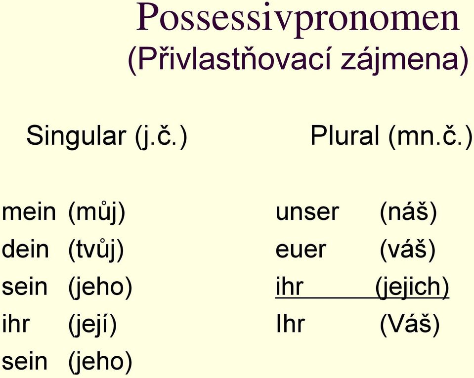 ) Plural (mn.č.