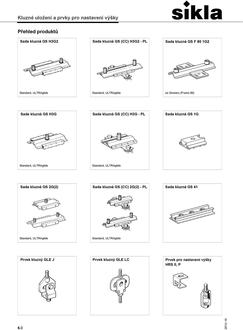 Standard, ULTRAglide Standard, ULTRAglide Sada kluzná GS 2G(2) Sada kluzná GS (CC) 2G(2) - PL Sada kluzná GS 41