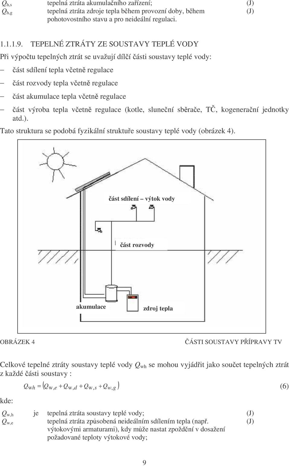 regulace ást výroba tepla vetn regulace (kotle, slunení sbrae, T, kogeneraní jednotky atd.). Tato struktura se podobá fyzikální struktue soustavy teplé vody (obrázek 4).