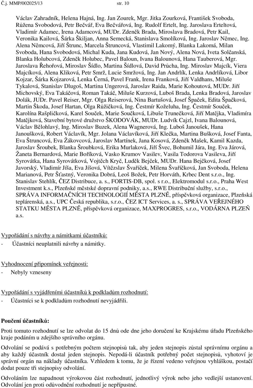 Alena Němcová, Jiří Štrunc, Marcela Štruncová, Vlastimil Lakomý, Blanka Lakomá, Milan Svoboda, Hana Svobodová, Michal Kuda, Jana Kudová, Jan Nový, Alena Nová, Iveta Solčanská, Blanka Holubcová,