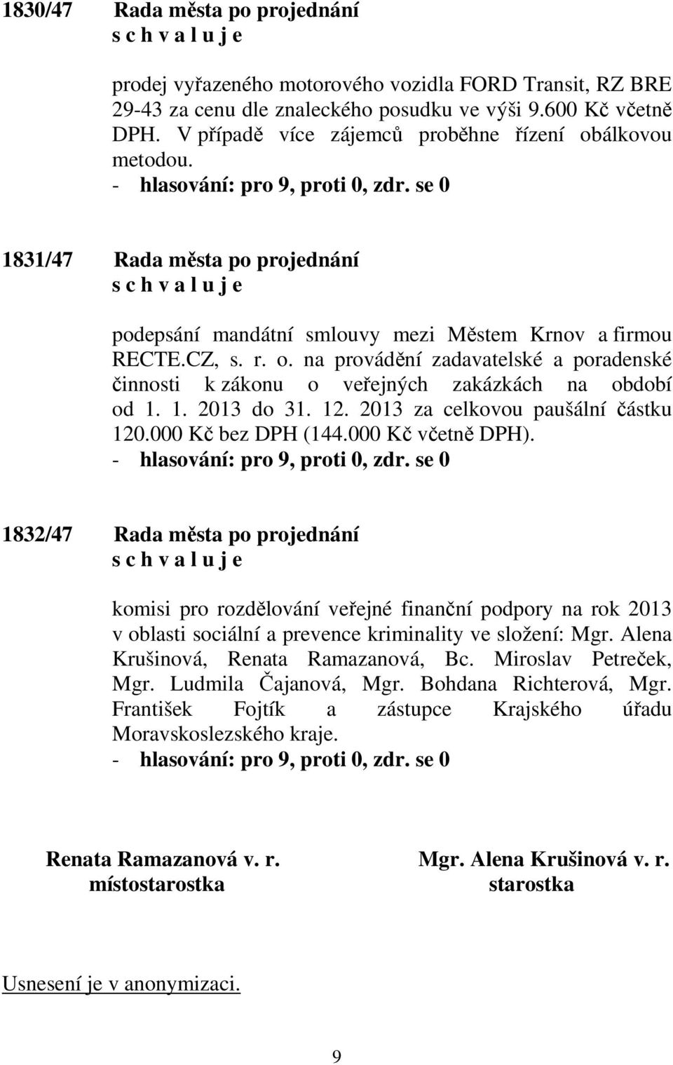 1. 2013 do 31. 12. 2013 za celkovou paušální částku 120.000 Kč bez DPH (144.000 Kč včetně DPH).