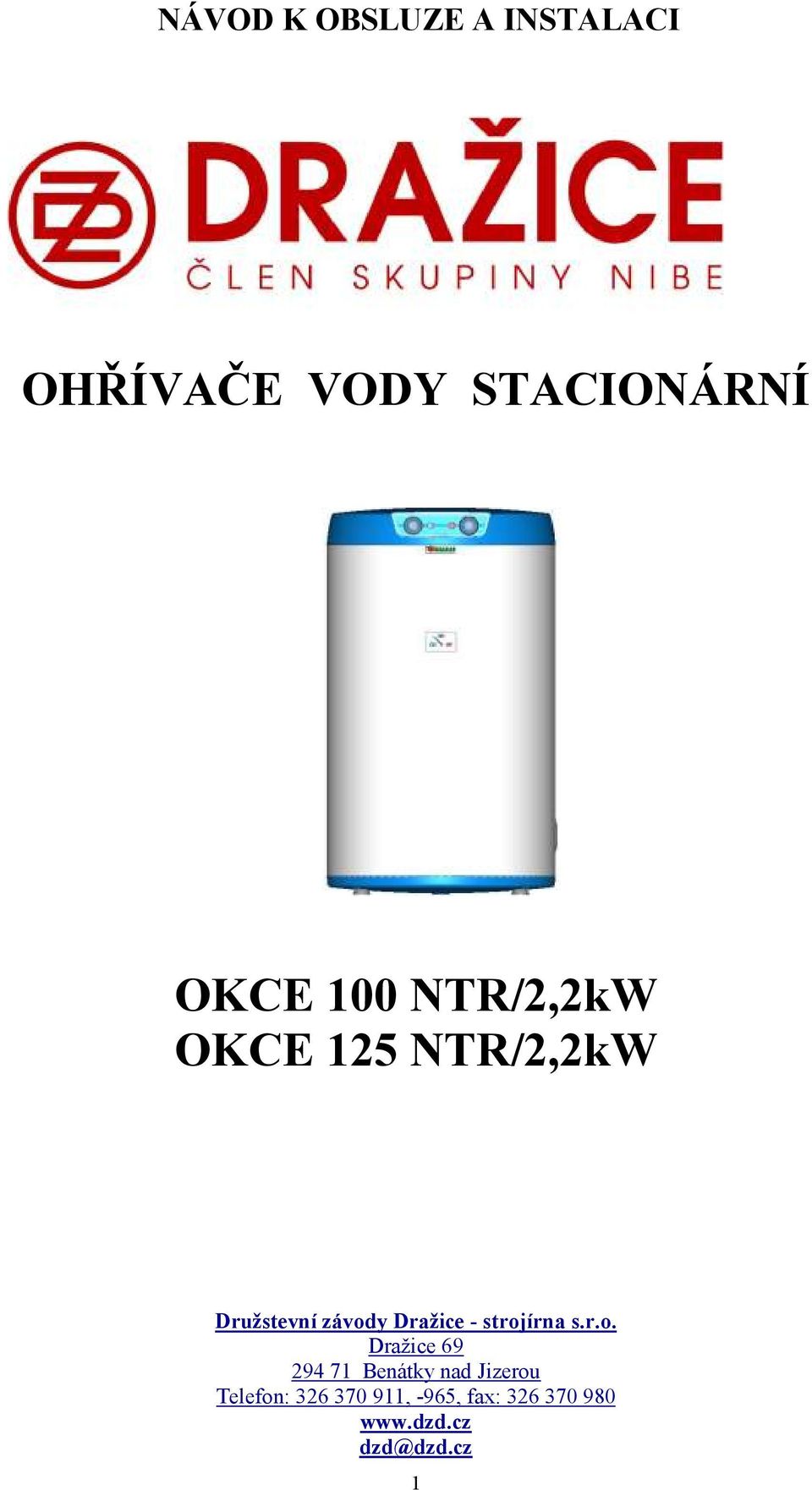 OHŘÍVAČE VODY STACIONÁRNÍ - PDF Stažení zdarma