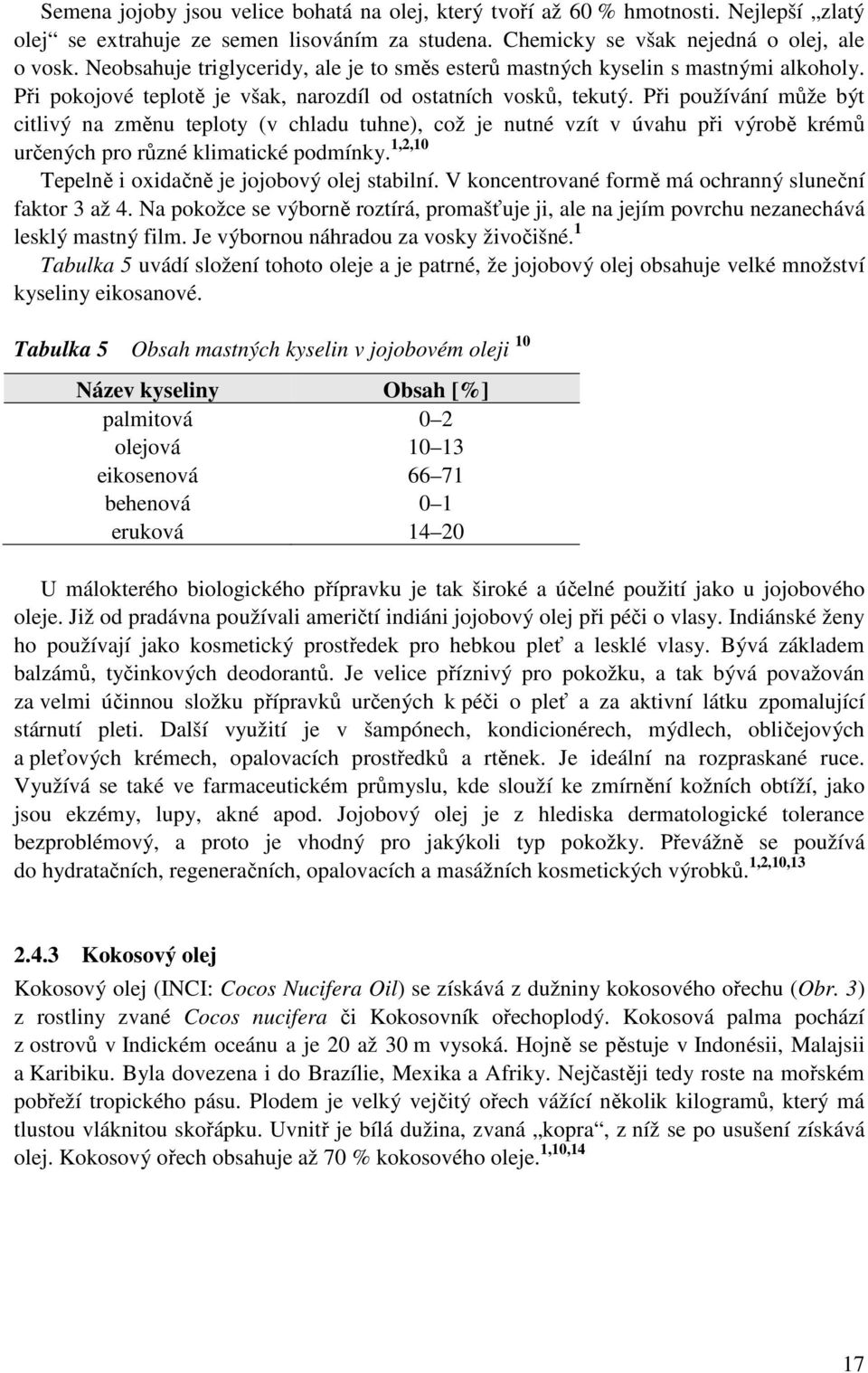 Při používání může být citlivý na změnu teploty (v chladu tuhne), což je nutné vzít v úvahu při výrobě krémů určených pro různé klimatické podmínky.