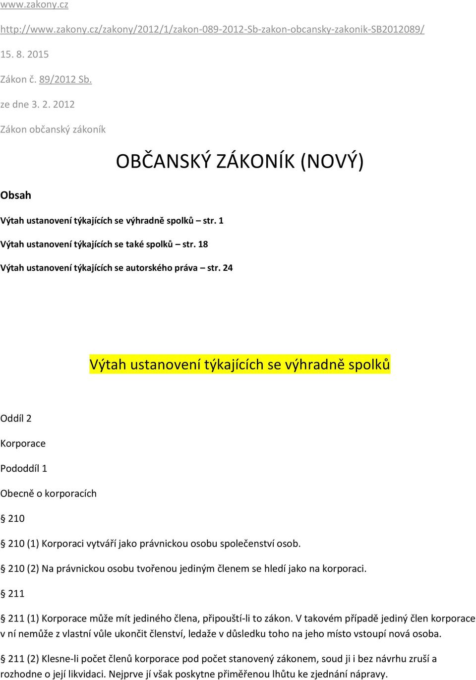 18 Výtah ustanovení týkajících se autorského práva str.